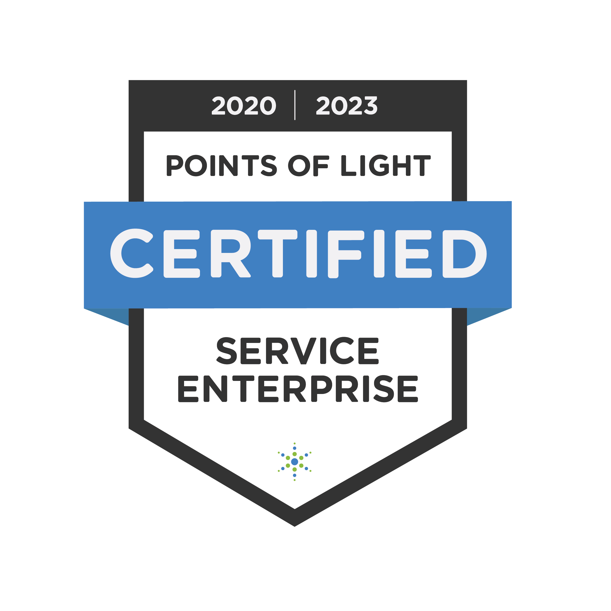 logo Points of Light Certified Service Enterprise 2020 to 2023