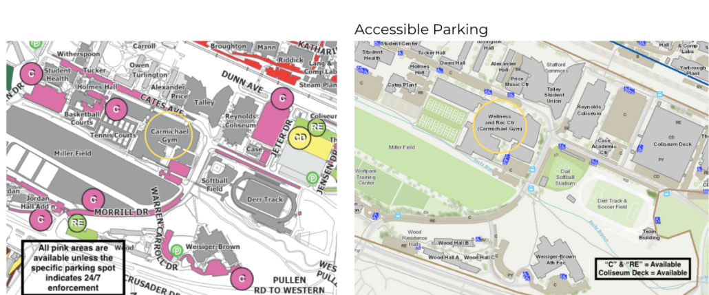 detailed parking maps of nc state campus